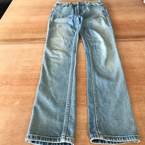 Re/Done Originals Double Needle Long Skinny Jeans Women 26 Blue High Rise 17851 - Picture 1 of 16
